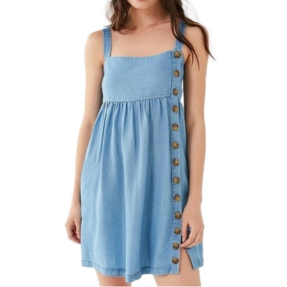 Jean Dress Button Up Denim Mini Size Medium - Picture 6 of 9